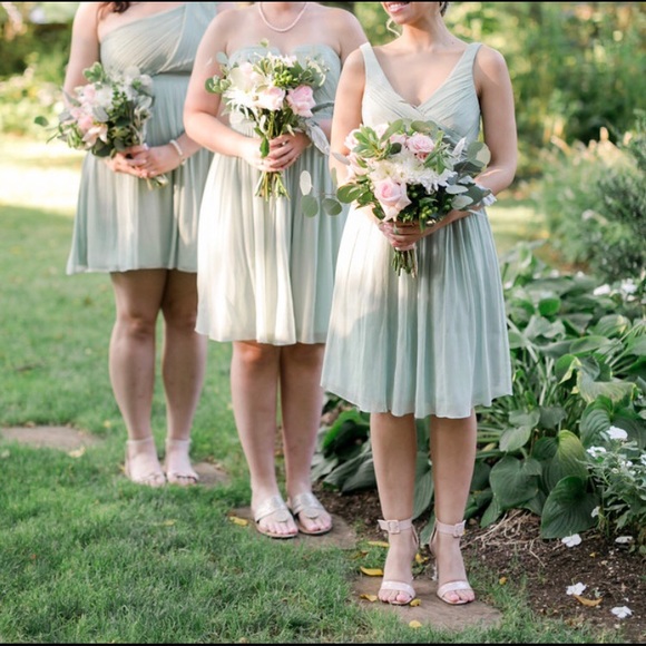 NWT🎉 Marbella Silk Chiffon Bridesmaid Dusty Shale - Picture 6 of 7